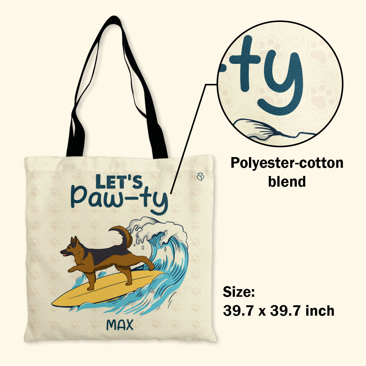 Let's Paw-ty - Personalized Tote Bag TCHN31