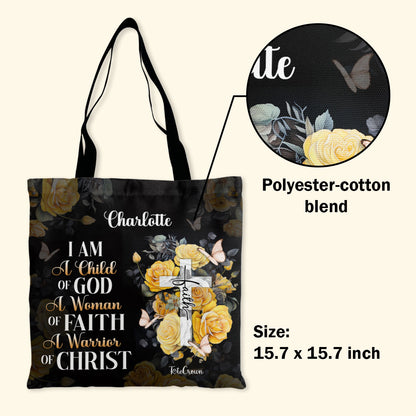 I Am A Woman Of Faith - Personalized Tote Bag TCH02