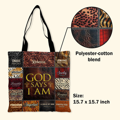 God Says I Am - Personalized Tote Bag TCM07