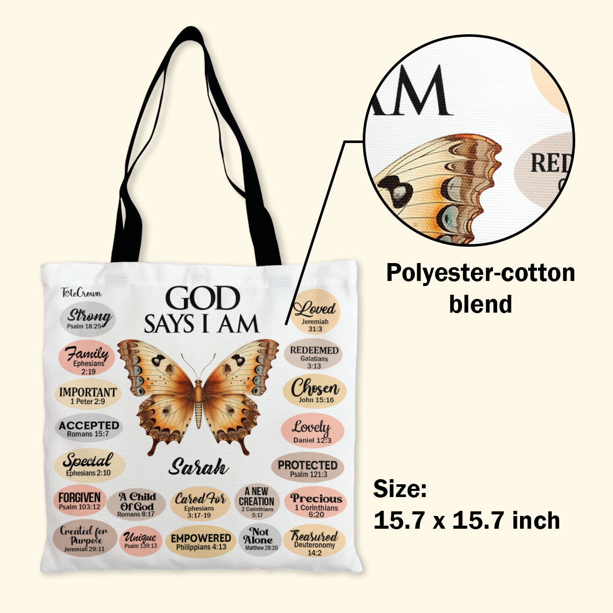 God Says I Am - Personalized Tote Bag TCH01