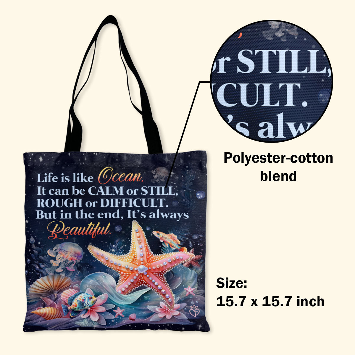 Life Is Like Ocean - Beautiful Tote Bag TCM23