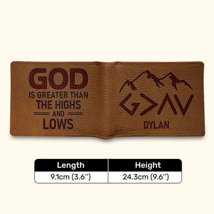 God Is Greater Than The Highs And Lows - Personalized Folded Wallet For Men TCLFWH863
