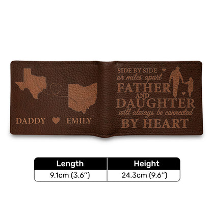 Side By Side Or Miles Apart - Personalized Folded Wallet For Men TCLFWM1033