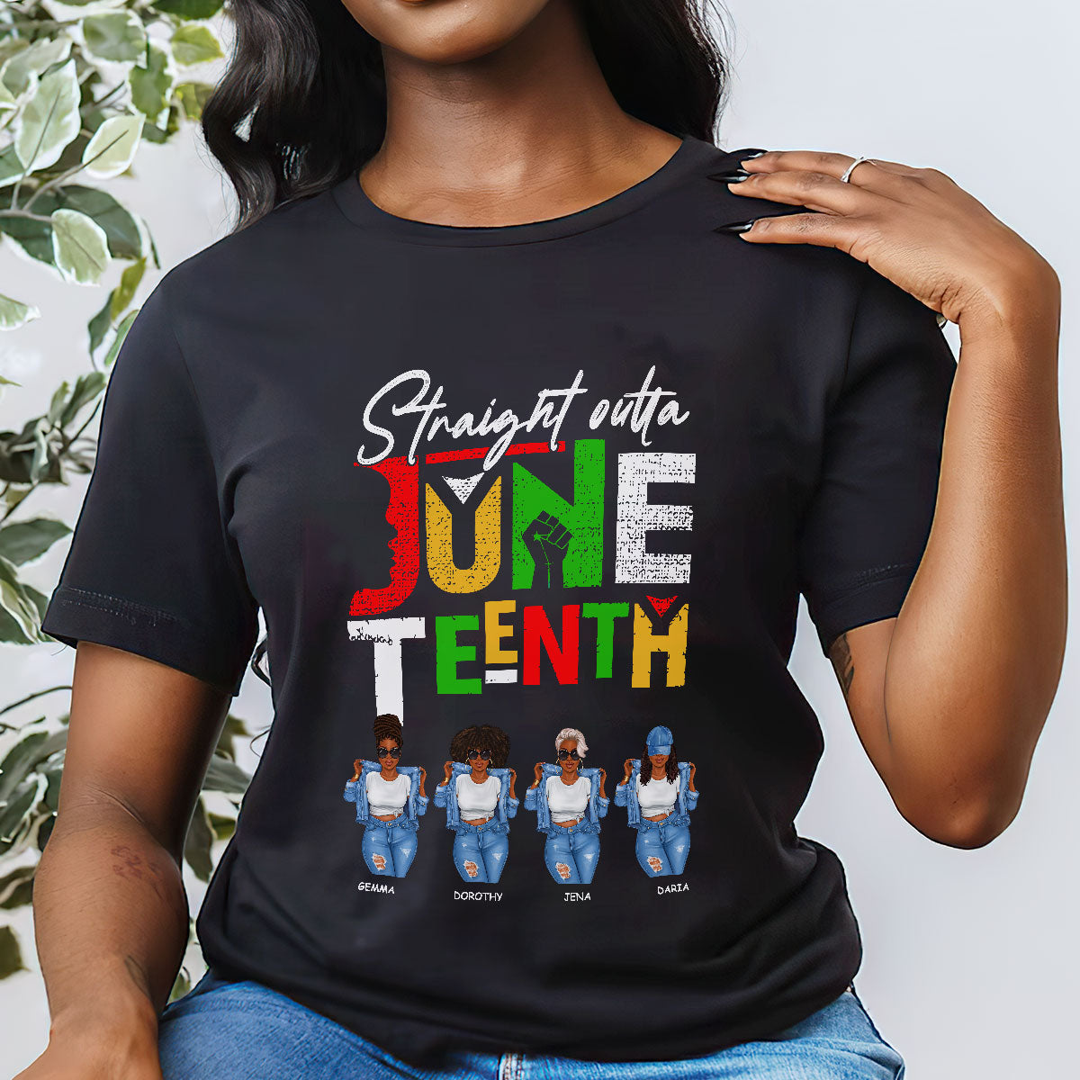 Straight Outta Juneteenth - Personalized Girl & Name - Tshirt TC2DTN41