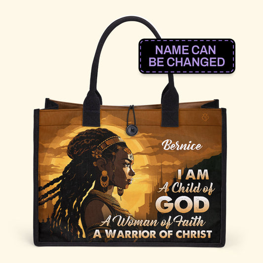 I Am A Warrior Of Christ  - Personalized Canvas Tote Bag TCH04