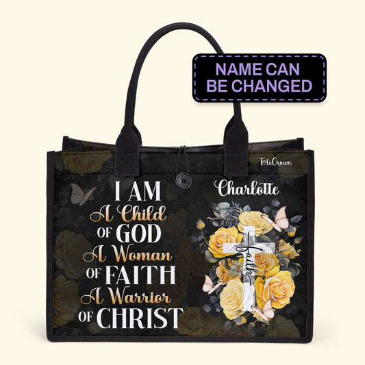 I Am A Woman Of Faith  - Personalized Canvas Tote Bag TCH02