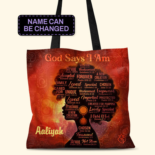 God Says I Am Unique - Personalized Tote Bag TCH10