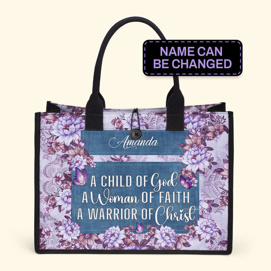 A Child Of God - Personalized Canvas Tote Bag TCVM03