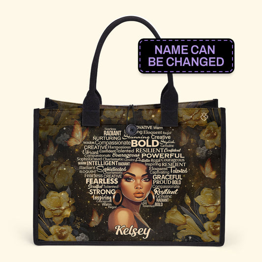 I Am Powerful - Personalized Canvas Tote Bag TCH09