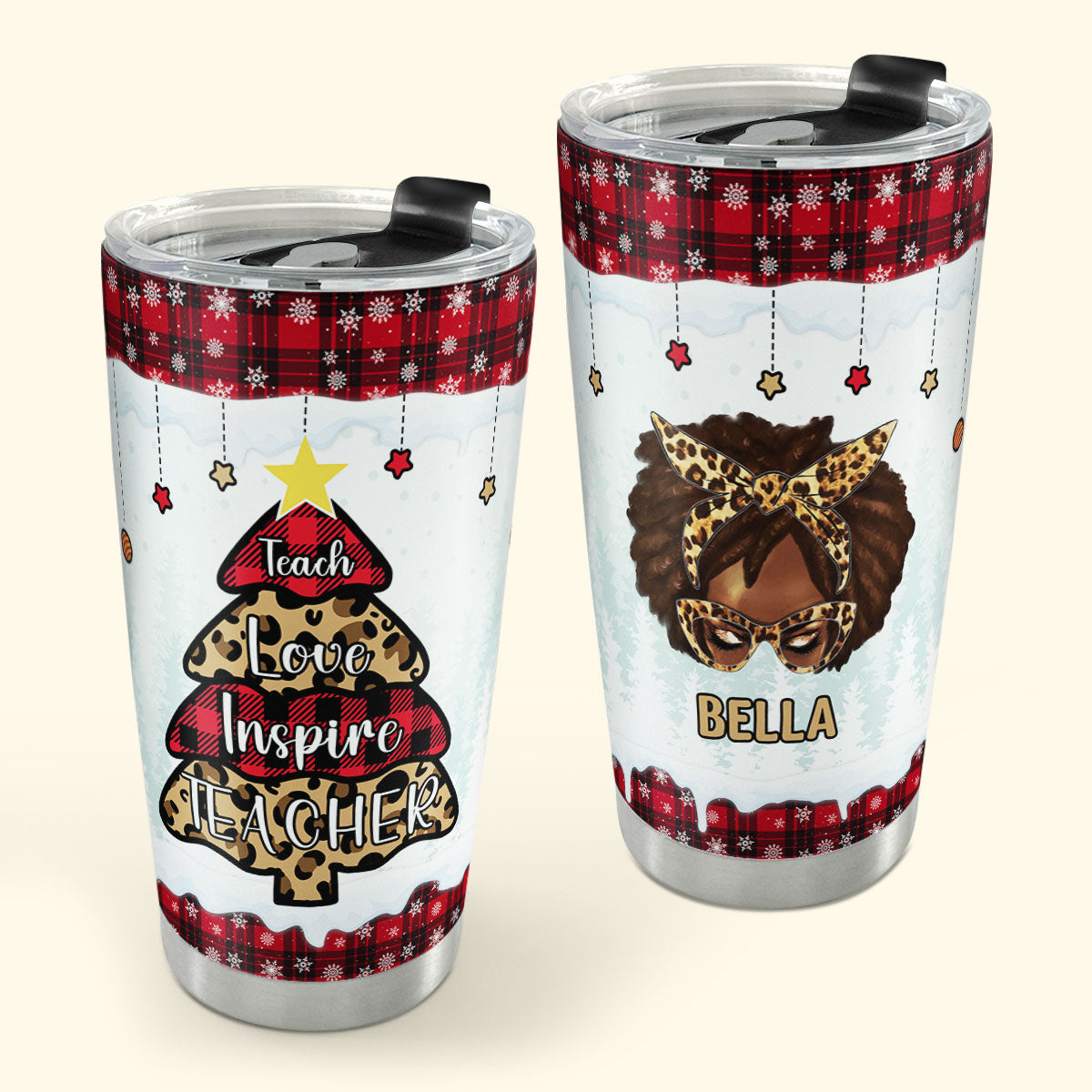 Teach Love Inspire Christmas - Personalized Tumbler TCSSTLPA808T