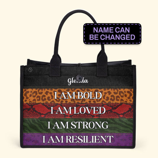 I Am Strong - Personalized Canvas Tote Bag TCH08