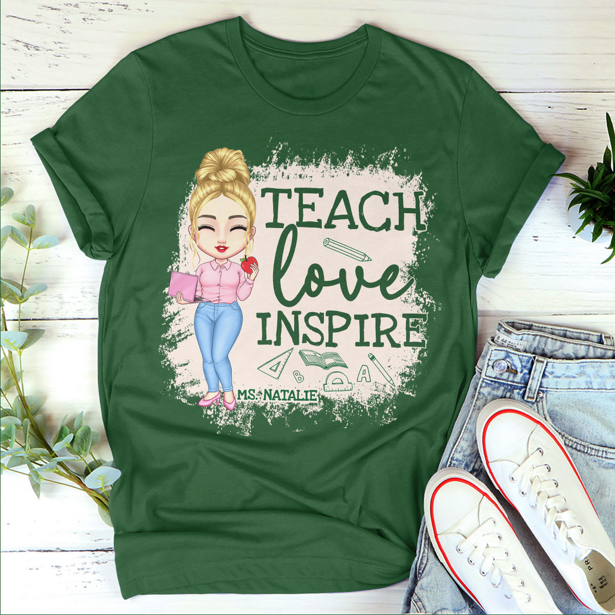 Teach Love Inspire - Personalized T-Shirt TC2DTN78