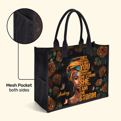 I Am The Storm  - Personalized Canvas Tote Bag TCH05