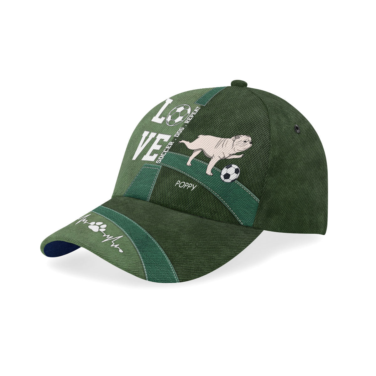 Love Soccer Dog Repeat - Personalized Classic Cap TCCCN71