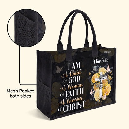 I Am A Woman Of Faith  - Personalized Canvas Tote Bag TCH02