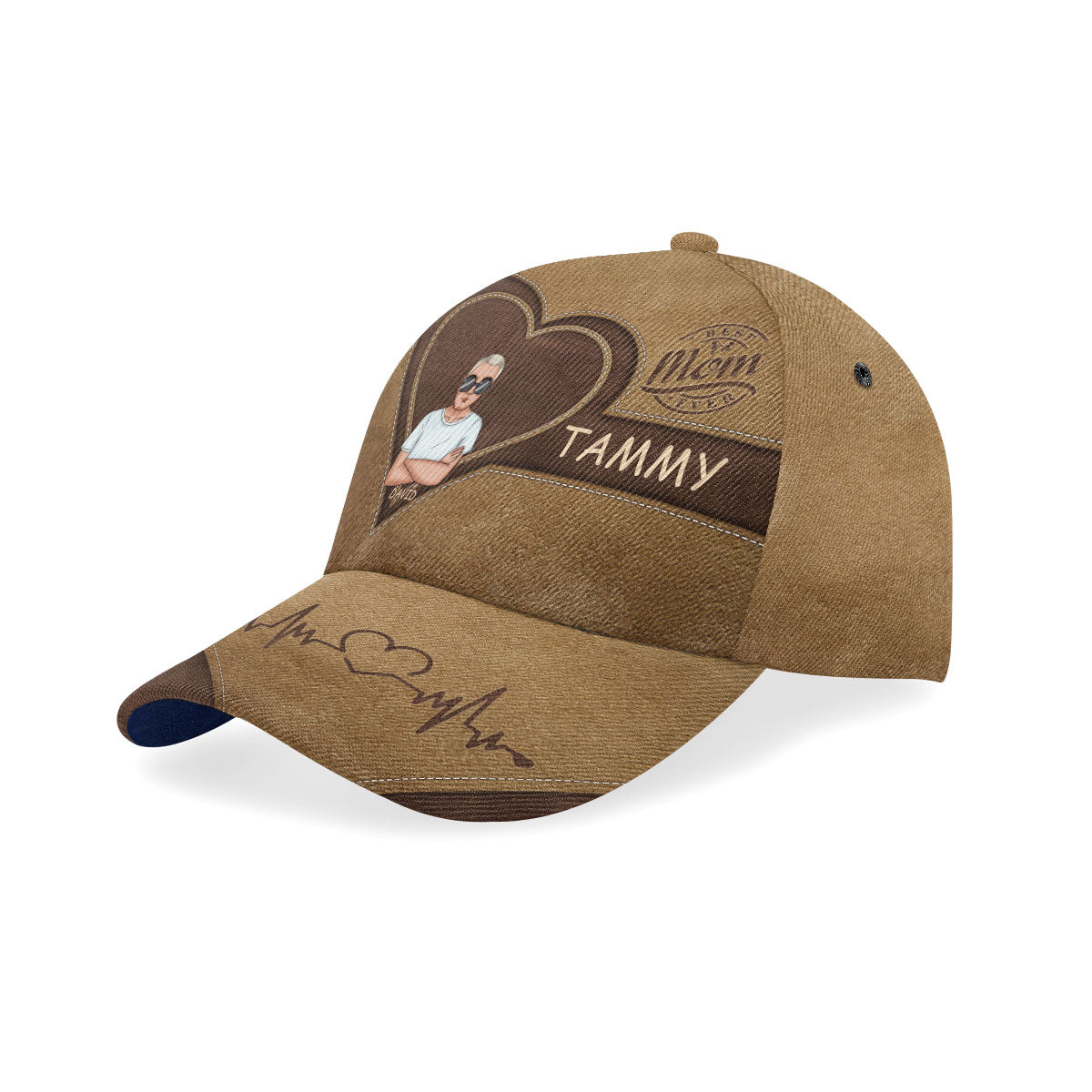 Best Papa Ever Heart - Personalized Classic Cap TCCCN39