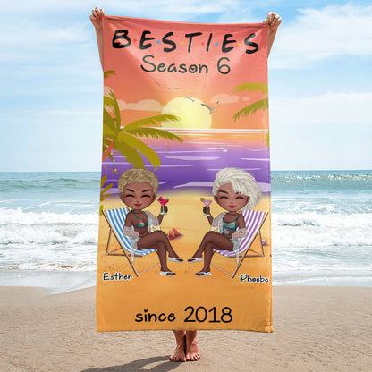 Besties Season - Personalized Beach Towel TCBTN44