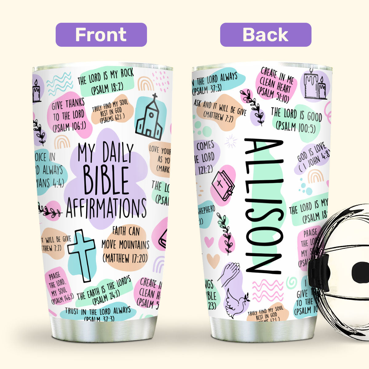 My Daily Bible Affirmations 20oz, 30oz, 40oz Personalized Tumbler TCSSTN26