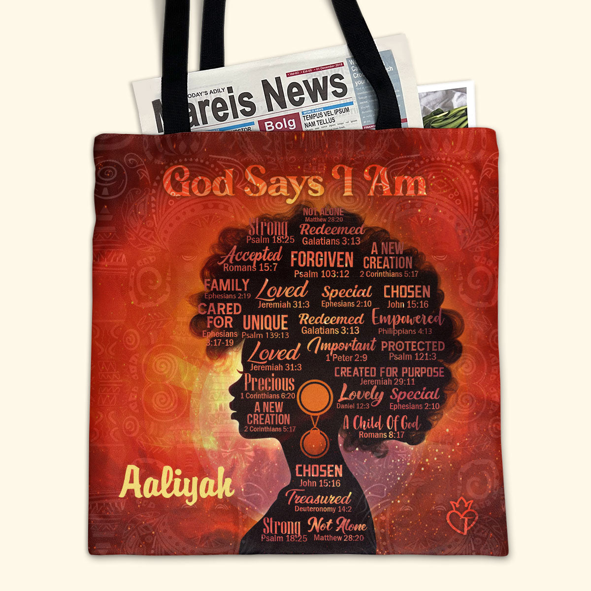 God Says I Am Unique - Personalized Tote Bag TCH10