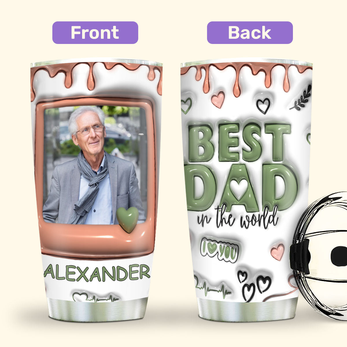 Best Dad In The World 20oz, 30oz, 40oz Personalized Tumbler TCSSTM1012