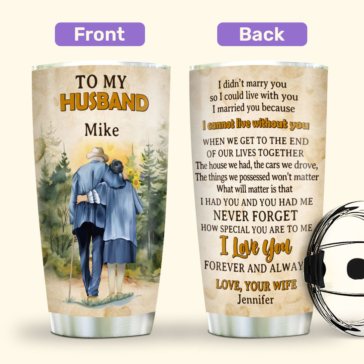 To My Husband 20oz, 30oz, 40oz Personalized Tumbler TCSSTHN10