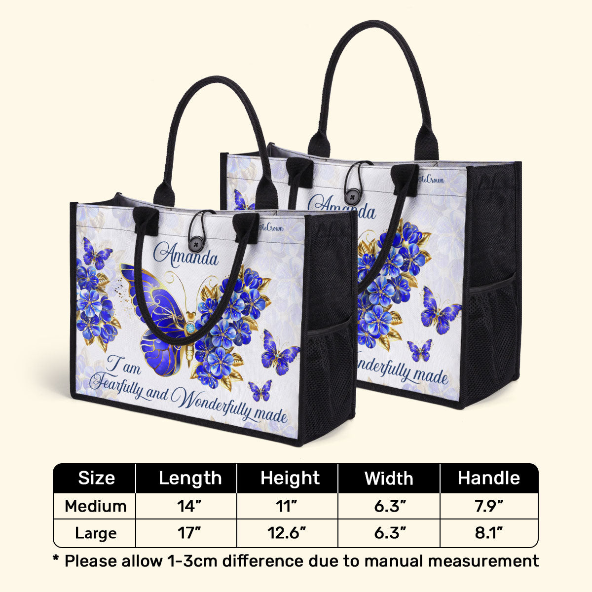 I Am Fearfully And Wonderfully Made  - Personalized Canvas Tote Bag TCH03