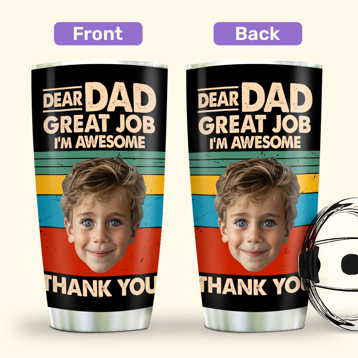 Dad Great Job 20oz, 30oz, 40oz Personalized Tumbler TCH857