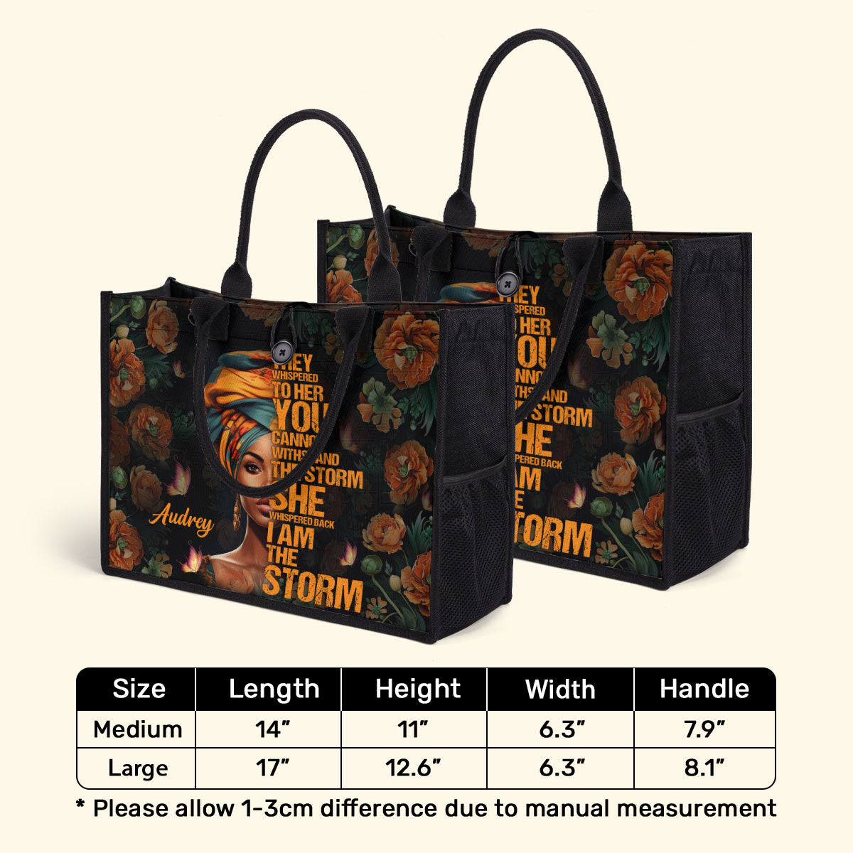 I Am The Storm  - Personalized Canvas Tote Bag TCH05