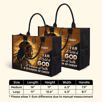 I Am A Warrior Of Christ  - Personalized Canvas Tote Bag TCH04