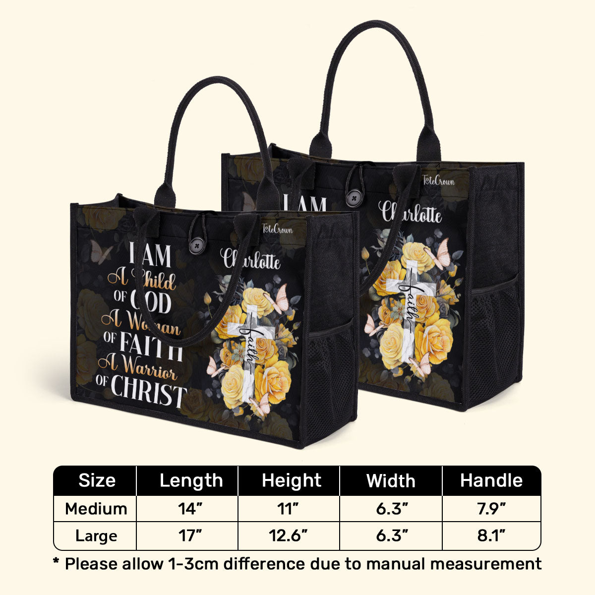 I Am A Woman Of Faith  - Personalized Canvas Tote Bag TCH02