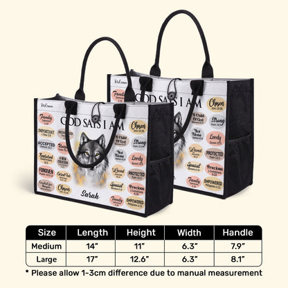 God Says I Am  - Personalized Canvas Tote Bag TCH01