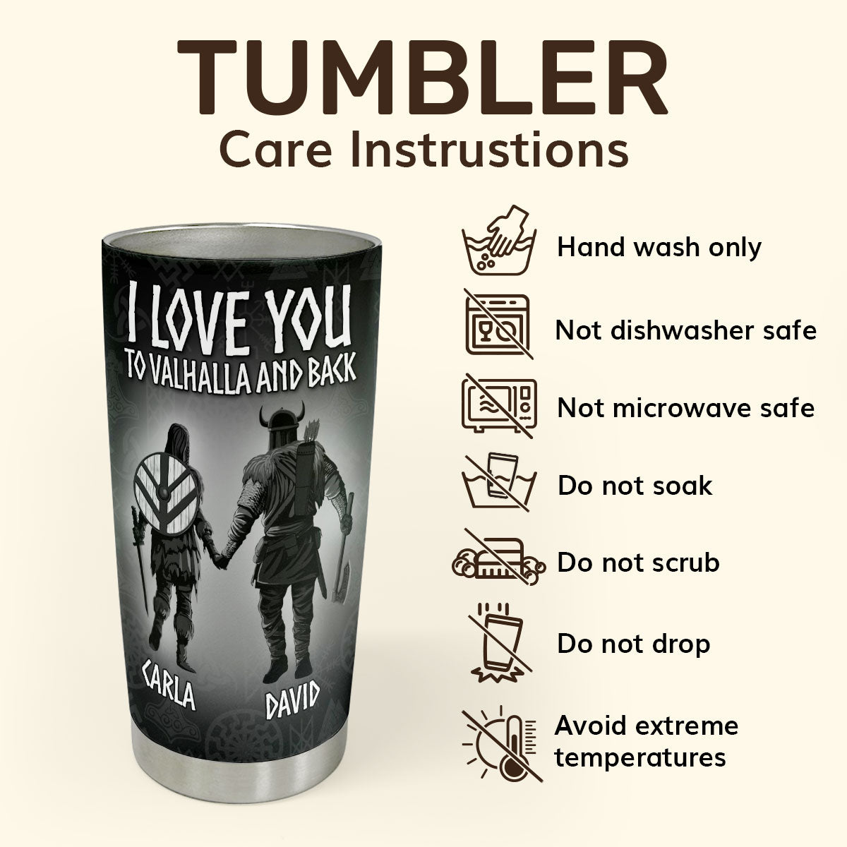 I Love You To Valhalla And Back 20oz, 30oz, 40oz Personalized Tumbler TCSSTH854