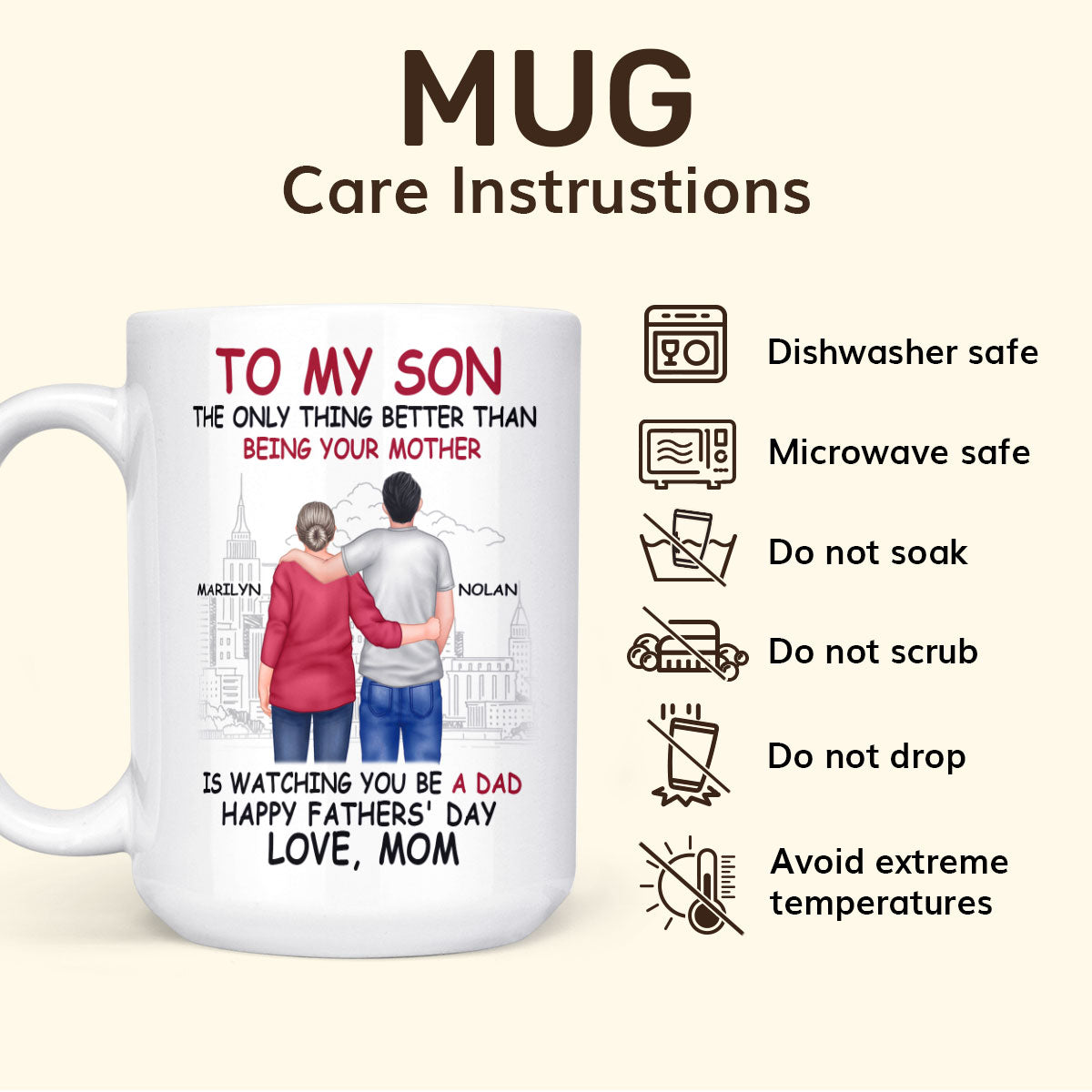 To My Son - Personalized Ceramic Coffe Mug TCMN40