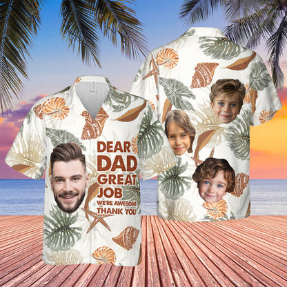 Dear Dad Great Job - Personalized Hawaii Shirt TCHWSN31