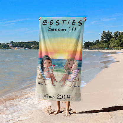 Besties Season - Personalized Beach Towel TCBTN44