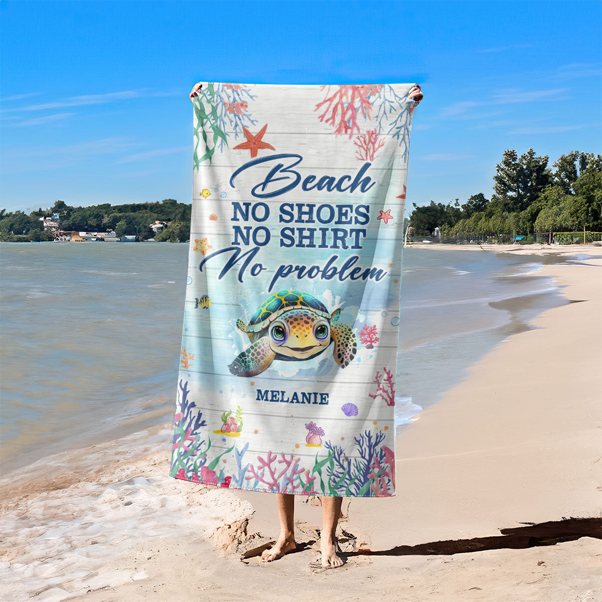 And Into The Ocean I Go To Lose My Mind & Find My Soul - Personalized Beach Towel TCBTN47