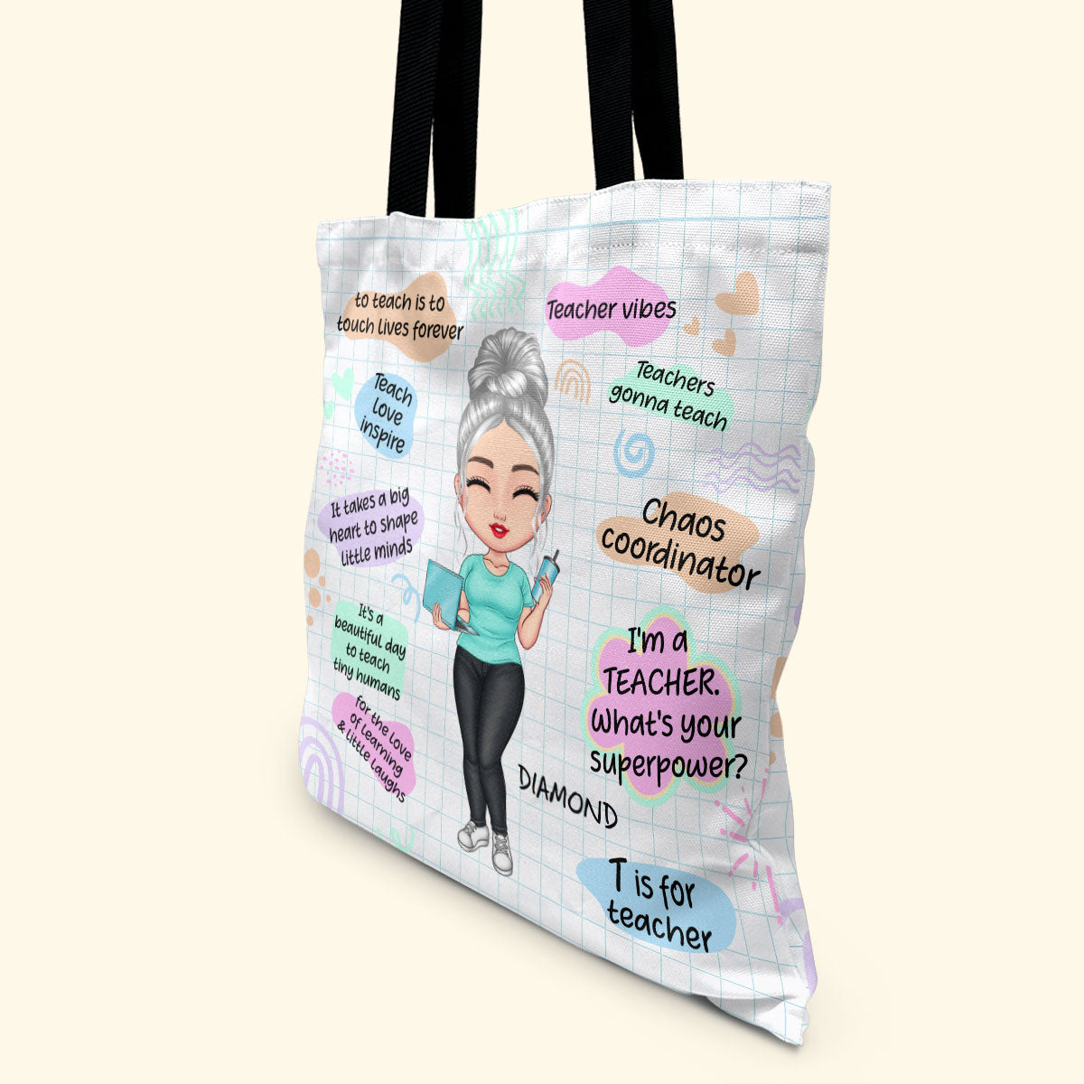 Teacher Vibes - Personalized Tote Bag TCTBN75