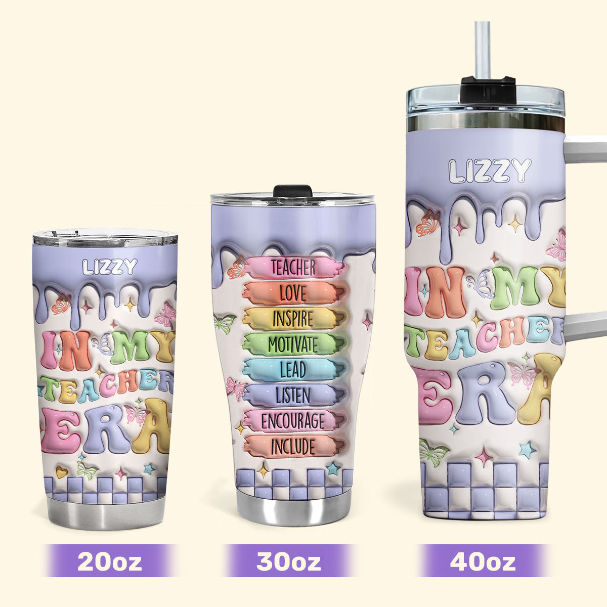 In My Teacher Era 20oz, 30oz, 40oz Personalized Tumbler TCHA06