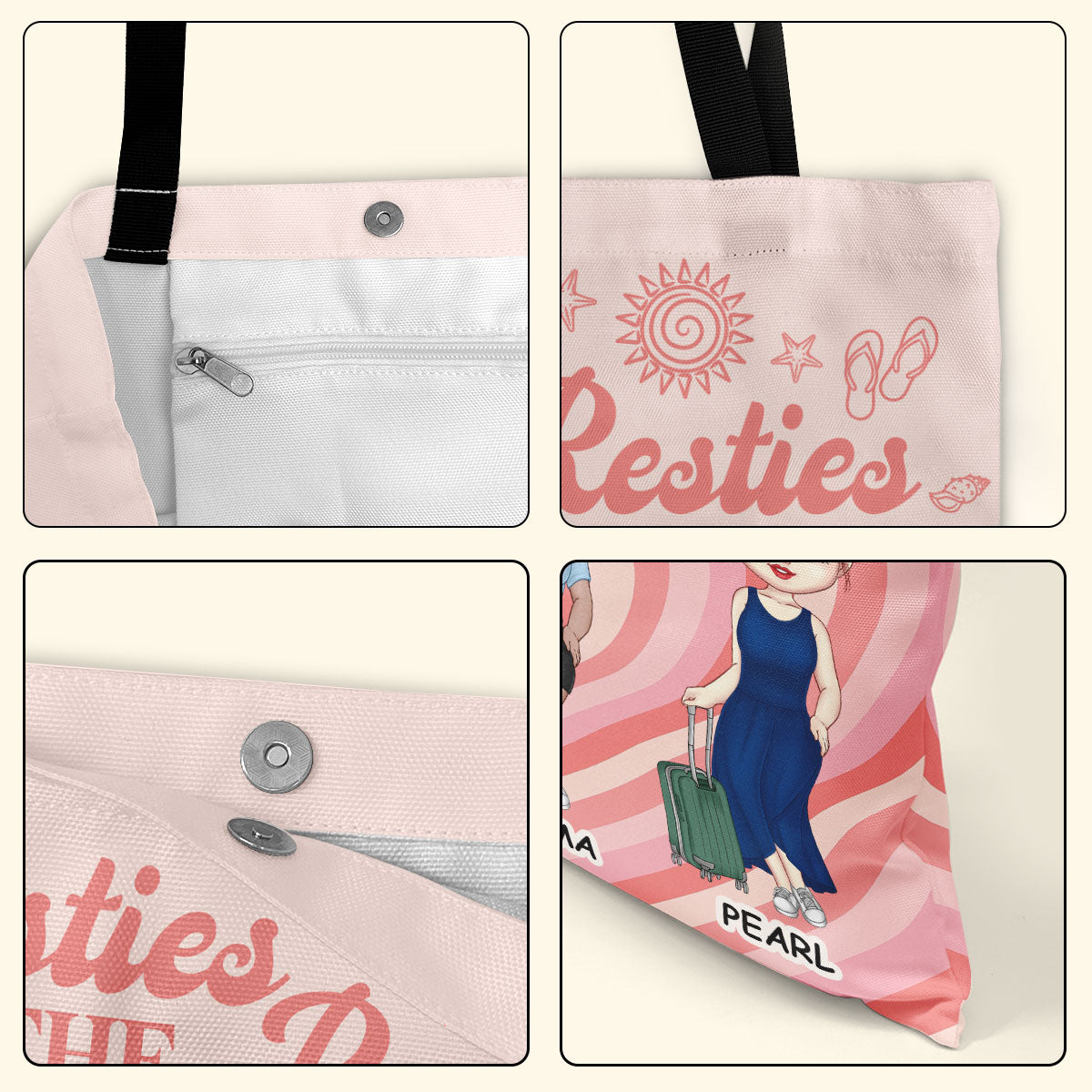 Besties For The Resties  - Personalized Tote Bag TCTBN66