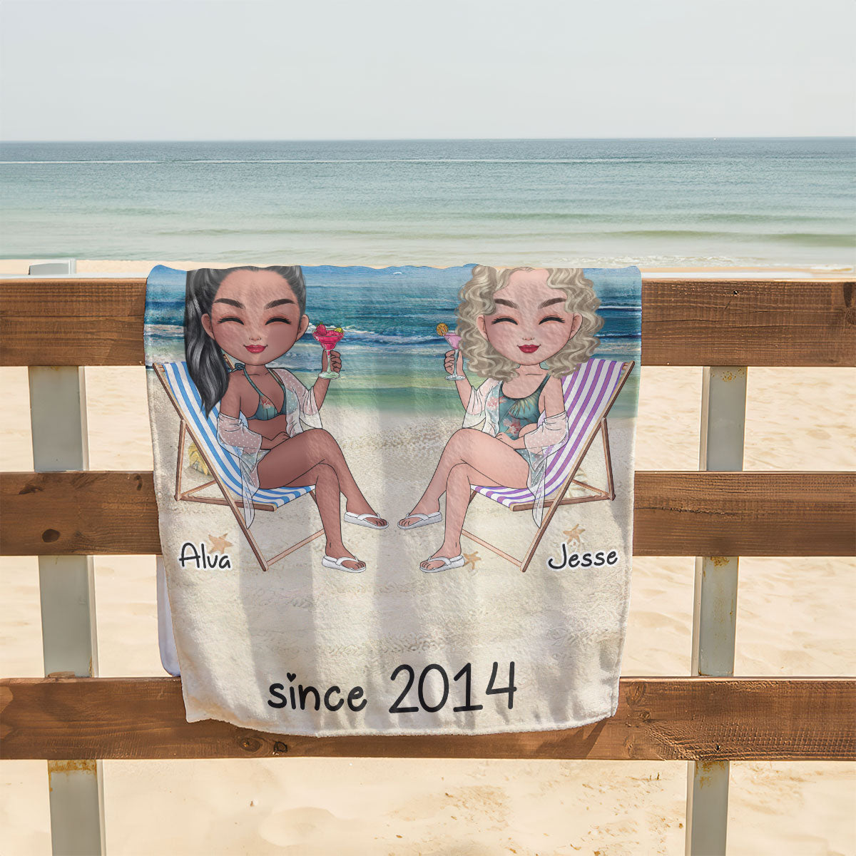 Besties Season - Personalized Beach Towel TCBTN44