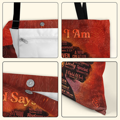 God Says I Am Unique - Personalized Tote Bag TCH10