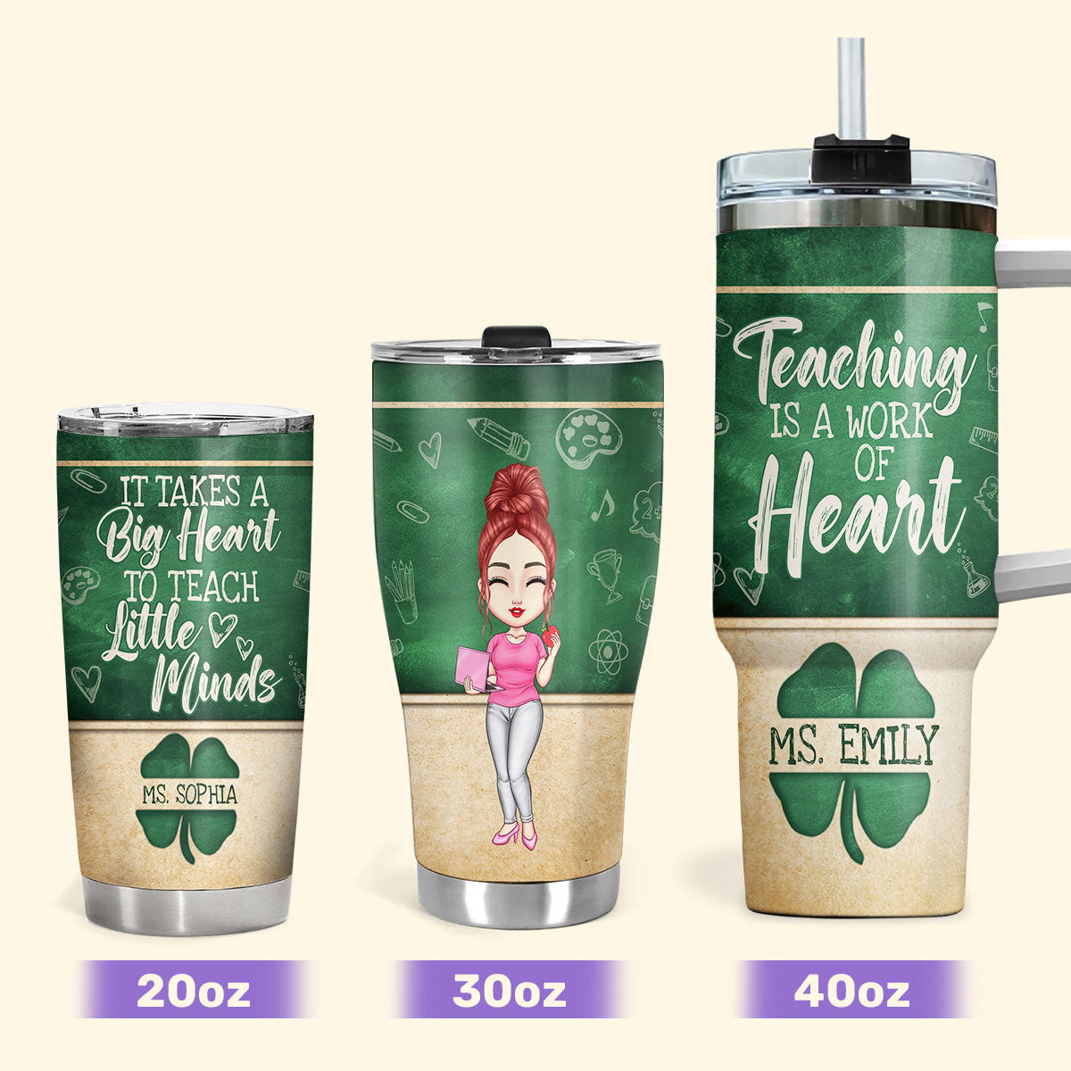 Teaching Is A Work Of Heart 20oz, 30oz, 40oz - Personalized Tumbler TCSSTN79