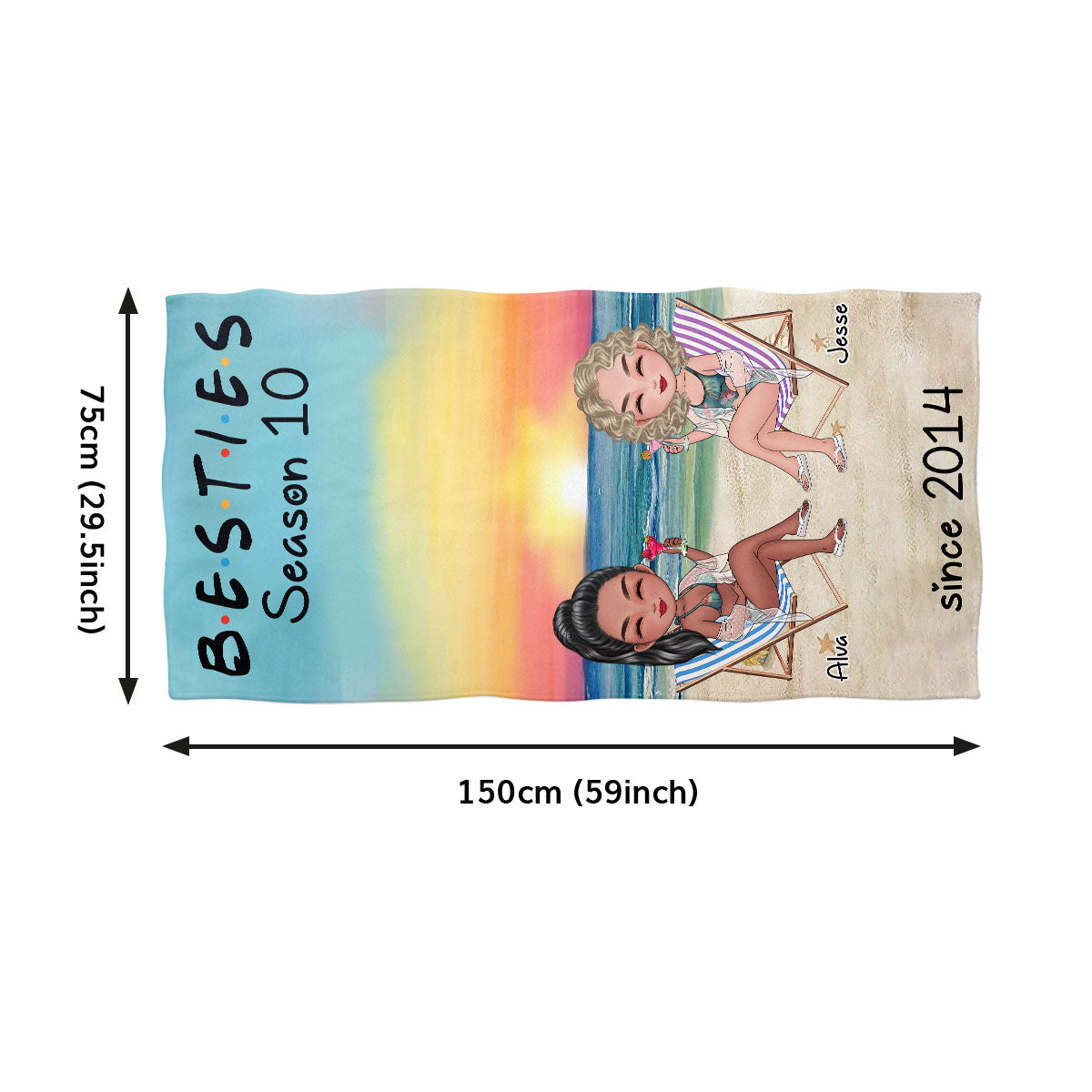 Besties Season - Personalized Beach Towel TCBTN44