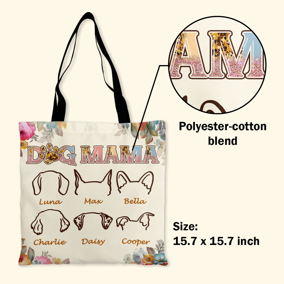 Dog Mama - Personalized Tote Bag TCM27