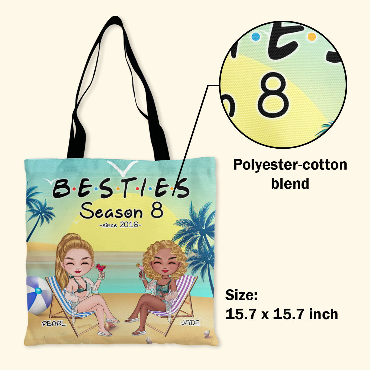 Besties Season - Personalized Tote Bag TCTBN56