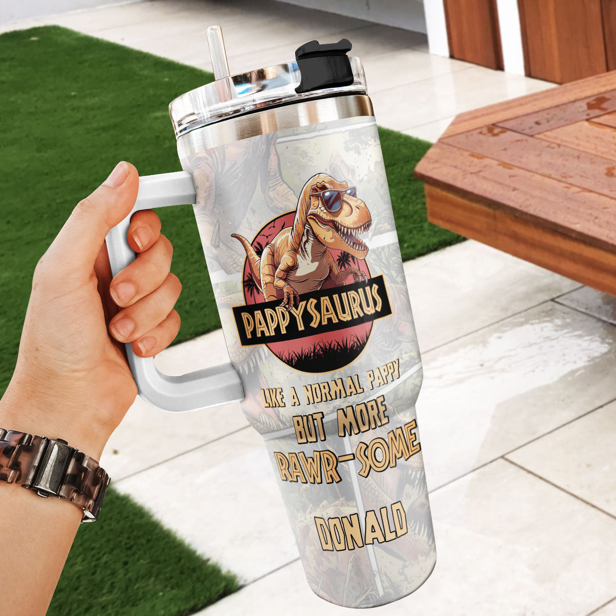 Daddysaurus 20oz, 30oz, 40oz Personalized Tumbler TCSSTN17